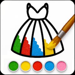 Glitter Dress Coloring Game